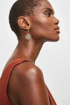 Best deal 🔥 Karen Millen Gold Plated Pendant Hoop ⭐