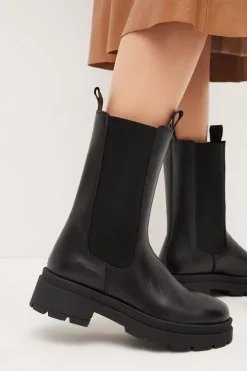 Top 10 😉 Karen Millen Leather Mid Calf Chelsea Boot 🧨