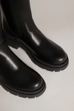 Top 10 😉 Karen Millen Leather Mid Calf Chelsea Boot 🧨 -Karen Millen Shoes Shop akk03621 black xl 2