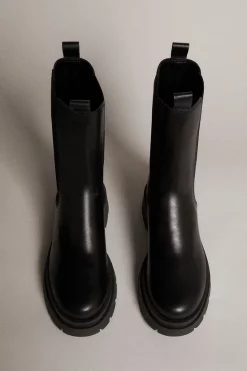 Top 10 😉 Karen Millen Leather Mid Calf Chelsea Boot 🧨 -Karen Millen Shoes Shop akk03621 black xl 3