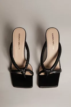 Flash Sale ⭐ Karen Millen Tubular Strap Leather 🩴 Sandal 🔥 -Karen Millen Shoes Shop akk03966 black xl 6