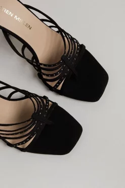 Discount ❤️ Karen Millen Crystal Embellished Strappy Suede Mule 🥰 13 Discount ❤️ Karen Millen Crystal Embellished Strappy Suede Mule 🥰 -Karen Millen Shoes Shop akk06135 black xl 4