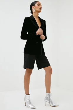 Cheap 🧨 Karen Millen Metallic Leather Fringe Crystal Buckle Ankle Boot ✔️