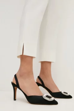 Best reviews of π Karen Millen Diamante Satin Sling Back π