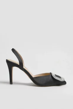 Best reviews of 🛒 Karen Millen Diamante Satin Sling Back 😍 -Karen Millen Shoes Shop akk07597 black xl 2