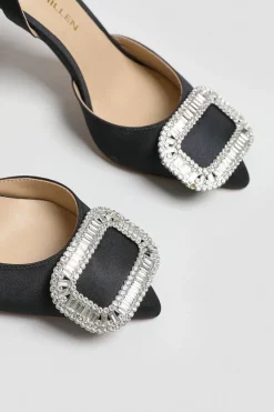 Best reviews of 🛒 Karen Millen Diamante Satin Sling Back 😍 -Karen Millen Shoes Shop akk07597 black xl 3