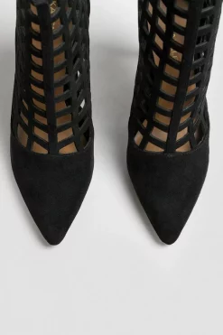 Best Sale 🤩 Karen Millen Leather Caged Ankle Boot 😉 -Karen Millen Shoes Shop akk07599 black xl 3