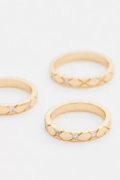 Outlet ⭐ Karen Millen Gold Plated 3 Pack Chunky Rings 😍 -Karen Millen Shoes Shop akk95841 gold xl 2