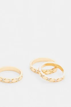 Outlet ⭐ Karen Millen Gold Plated 3 Pack Chunky Rings 😍 -Karen Millen Shoes Shop akk95841 gold xl 3