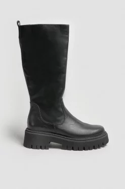 Hot Sale 😀 Karen Millen Leather Knee High Flat Boot 🔥 -Karen Millen Shoes Shop bkk00179 black xl 2