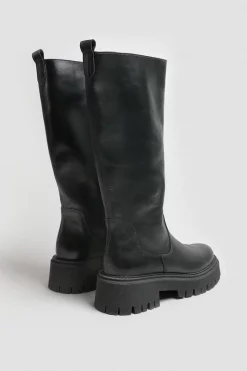 Hot Sale 😀 Karen Millen Leather Knee High Flat Boot 🔥 -Karen Millen Shoes Shop bkk00179 black xl 4