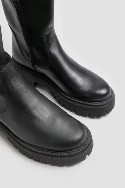 Hot Sale 😀 Karen Millen Leather Knee High Flat Boot 🔥 -Karen Millen Shoes Shop bkk00179 black xl 5