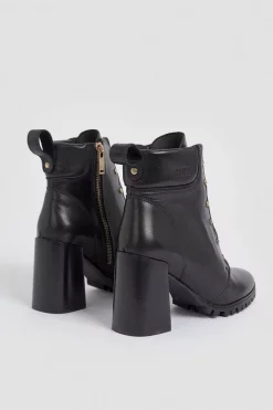Coupon 😍 Karen Millen Leather Elastic Strap Heeled Hiker Boot 😉 -Karen Millen Shoes Shop bkk00225 black xl 5