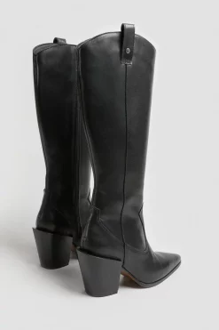 Top 10 🔥 Karen Millen Knee High Leather Western Boot 🎁 -Karen Millen Shoes Shop bkk00227 black xl 2