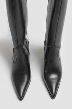 Top 10 🔥 Karen Millen Knee High Leather Western Boot 🎁 -Karen Millen Shoes Shop bkk00227 black xl 3