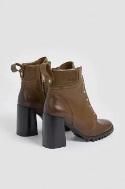 Top 10 🧨 Karen Millen Leather Elastic Strap Heeled Hiker Boot 🎁 -Karen Millen Shoes Shop bkk00228 khaki xl 5