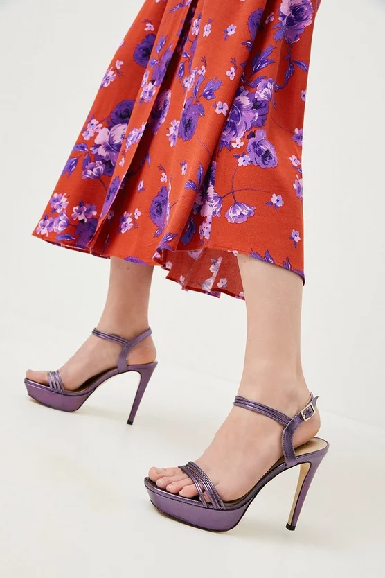 Best Pirce π₯ Karen Millen Metallic Leather Strappy Platform π©΄ Sandals π 1 Best Pirce π₯ Karen Millen Metallic Leather Strappy Platform π©΄ Sandals π