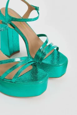 Top 10 🎉 Karen Millen Metallic Strappy Platform 🎁 -Karen Millen Shoes Shop bkk00786 green xl 2