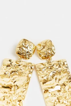Top 10 🔔 Karen Millen Gold Plated Rectangular Statement Earrings 🔔 -Karen Millen Shoes Shop bkk00856 gold xl 3