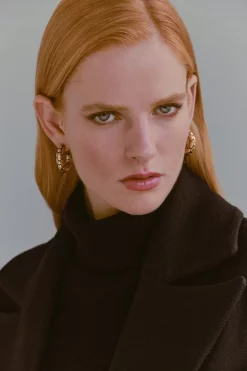 Best Sale 😍 Karen Millen Gold Plated Croc Hoops 🌟