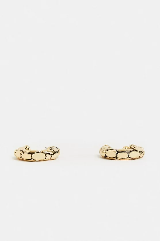 Best Sale π Karen Millen Gold Plated Croc Hoops π 2 Best Sale π Karen Millen Gold Plated Croc Hoops π - Image 2