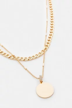 Cheap ✨ Karen Millen Gold Plated Coin Layered Necklace 😍 -Karen Millen Shoes Shop bkk00875 gold xl 2