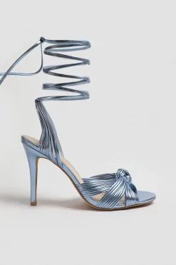 Hot Sale 🤩 Karen Millen Leather Strappy Knot Detail 👠 Heels 🧨 -Karen Millen Shoes Shop bkk01020 baby20blue xl 2