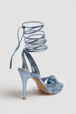 Hot Sale 🤩 Karen Millen Leather Strappy Knot Detail 👠 Heels 🧨 -Karen Millen Shoes Shop bkk01020 baby20blue xl 4