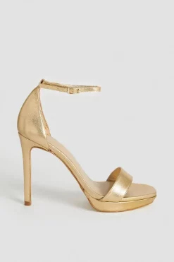 Coupon 🤩 Karen Millen Leather Square Toe Platform 🩴 Sandal 💯 -Karen Millen Shoes Shop bkk01564 gold xl 2
