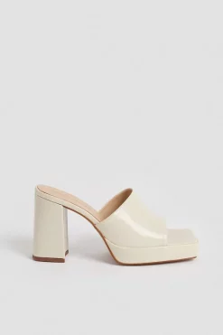 New 😍 Karen Millen Leather Square Toe Platform Mule 💯 -Karen Millen Shoes Shop bkk01601 off20white xl 2