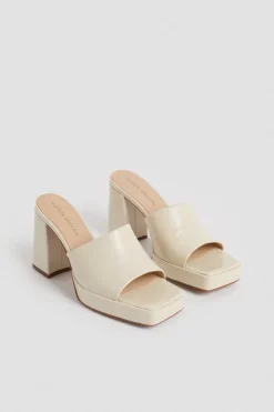 New 😍 Karen Millen Leather Square Toe Platform Mule 💯 -Karen Millen Shoes Shop bkk01601 off20white xl 3