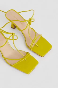 Promo ✨ Karen Millen Leather Ankle Tie Heeled 🩴 Sandal 🔔 -Karen Millen Shoes Shop bkk01735 lime xl 2