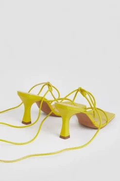 Promo ✨ Karen Millen Leather Ankle Tie Heeled 🩴 Sandal 🔔 -Karen Millen Shoes Shop bkk01735 lime xl 3