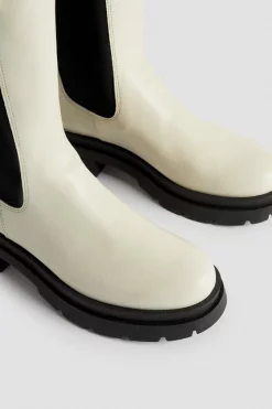 Promo 🎉 Karen Millen Leather Mid Calf Flat Boot 👍 -Karen Millen Shoes Shop bkk01842 off20white xl 2