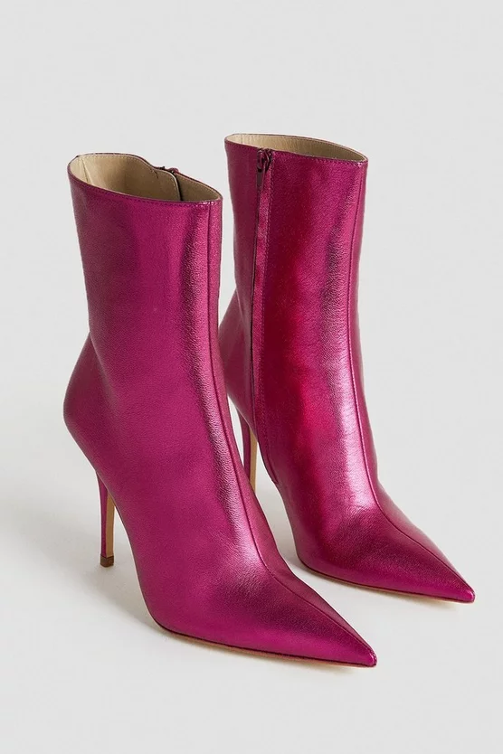 Outlet ✔️ Karen Millen Leather Heeled Point Ankle Boot ✔️ 2 Outlet ✔️ Karen Millen Leather Heeled Point Ankle Boot ✔️ - Image 2