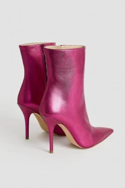 Outlet ✔️ Karen Millen Leather Heeled Point Ankle Boot ✔️ 8 Outlet ✔️ Karen Millen Leather Heeled Point Ankle Boot ✔️ -Karen Millen Shoes Shop bkk01911 fuchsia xl 3