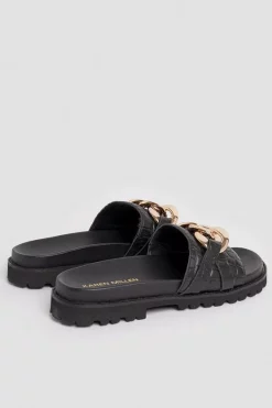 Top 10 🌟 Karen Millen Leather Chunky Chain Mule 🩴 Sandal 🥰 -Karen Millen Shoes Shop bkk02062 black xl 5