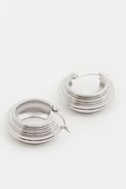 Promo 🎁 Karen Millen Silver Plated Stainless Steel Hoops 😍 -Karen Millen Shoes Shop bkk02578 silver xl 2
