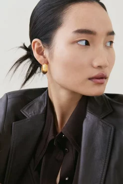 Coupon 💯 Karen Millen Gold Plated Stainless Steel Hoops 👏