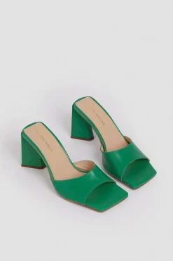 Budget 😀 Karen Millen Leather Prism Heeled Mule 🥰 -Karen Millen Shoes Shop bkk02643 green xl 2