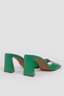 Budget 😀 Karen Millen Leather Prism Heeled Mule 🥰 -Karen Millen Shoes Shop bkk02643 green xl 4