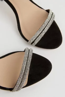 Top 10 🧨 Karen Millen Leather Diamante Ankle Tie Heeled 🩴 Sandal ⌛ -Karen Millen Shoes Shop bkk02677 black xl 3