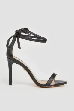 Flash Sale 👏 Karen Millen Leather Ankle Tie Heeled 🩴 Sandal 😍 -Karen Millen Shoes Shop bkk02678 black xl 2