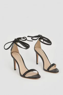 Flash Sale 👏 Karen Millen Leather Ankle Tie Heeled 🩴 Sandal 😍 -Karen Millen Shoes Shop bkk02678 black xl 4
