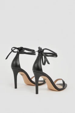 Flash Sale 👏 Karen Millen Leather Ankle Tie Heeled 🩴 Sandal 😍 -Karen Millen Shoes Shop bkk02678 black xl 5