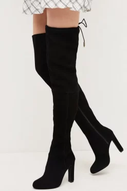 Budget 😍 Karen Millen Over The Knee Suede Stretch Boot 👍