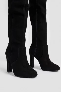 Budget 😍 Karen Millen Over The Knee Suede Stretch Boot 👍 -Karen Millen Shoes Shop bkk03168 black xl 3