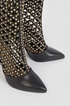 Best Pirce ✨ Karen Millen Leather Studded Caged Ankle Boot ✨ -Karen Millen Shoes Shop bkk03280 black xl 4