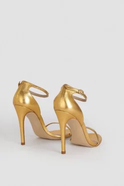 Flash Sale ❤️ Karen Millen Leather 2 Strap Heeled 🩴 Sandal 🎁 -Karen Millen Shoes Shop bkk03286 gold xl 2