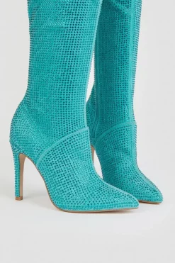 Best deal 👍 Karen Millen Suede Over The Knee Embellished Boot 😉 -Karen Millen Shoes Shop bkk03290 aqua xl 4